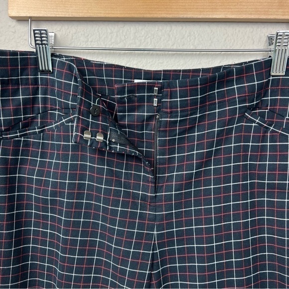 𝅺J. Jill Window Pane Plaid Pants Navy Blue Red White Sz 10 - Picture 6 of 8